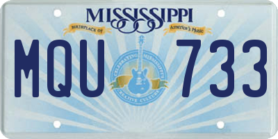 MS license plate MQU733