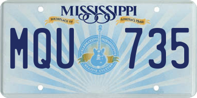MS license plate MQU735
