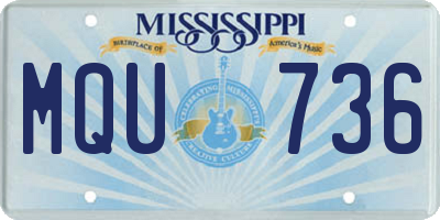 MS license plate MQU736