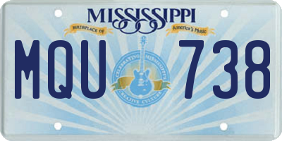 MS license plate MQU738