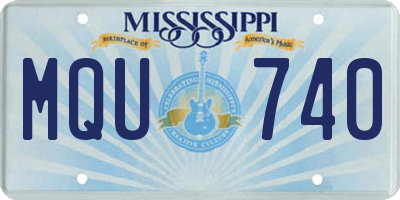 MS license plate MQU740