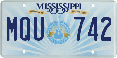 MS license plate MQU742