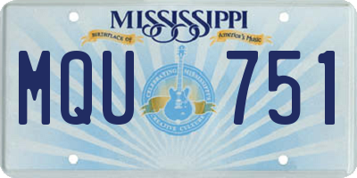 MS license plate MQU751