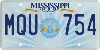 MS license plate MQU754