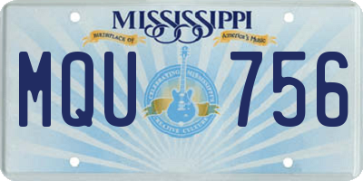 MS license plate MQU756