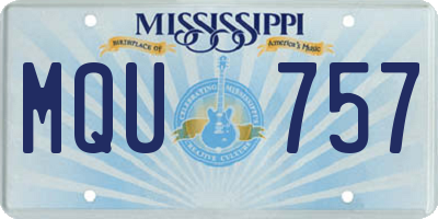 MS license plate MQU757