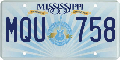MS license plate MQU758