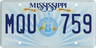 MS license plate MQU759