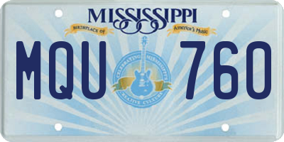 MS license plate MQU760