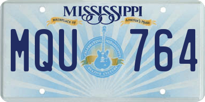 MS license plate MQU764