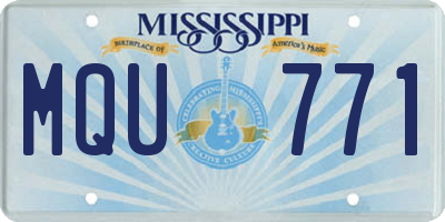 MS license plate MQU771