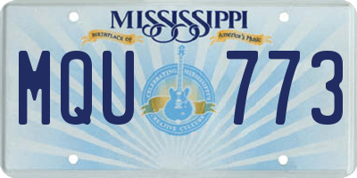 MS license plate MQU773