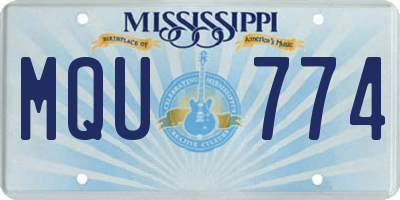 MS license plate MQU774
