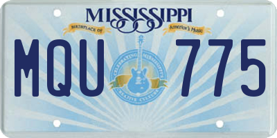 MS license plate MQU775