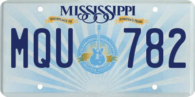 MS license plate MQU782