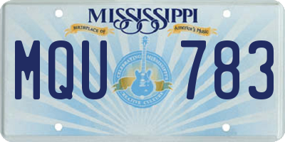 MS license plate MQU783