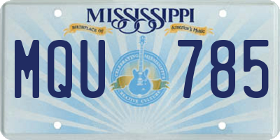 MS license plate MQU785