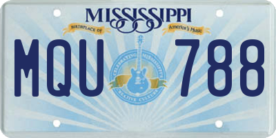 MS license plate MQU788