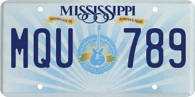 MS license plate MQU789