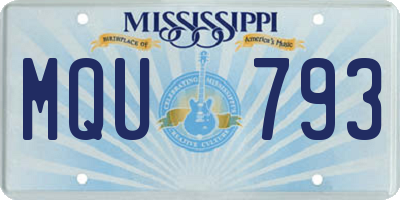 MS license plate MQU793