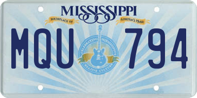 MS license plate MQU794