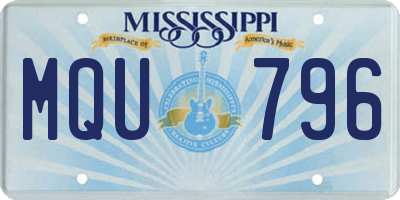 MS license plate MQU796