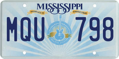 MS license plate MQU798
