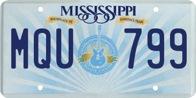 MS license plate MQU799