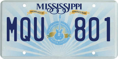 MS license plate MQU801
