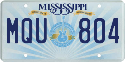 MS license plate MQU804