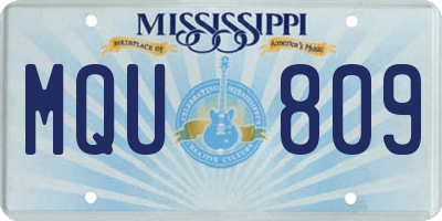 MS license plate MQU809