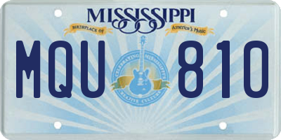 MS license plate MQU810