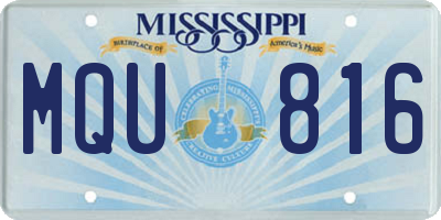 MS license plate MQU816
