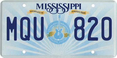 MS license plate MQU820