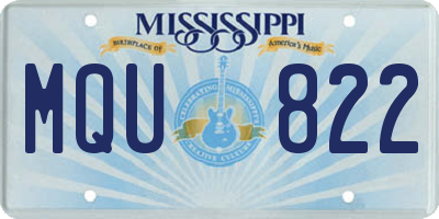 MS license plate MQU822