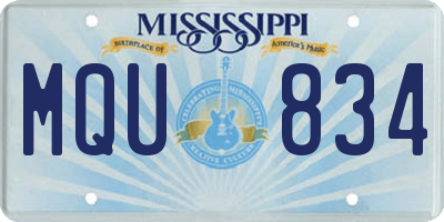 MS license plate MQU834