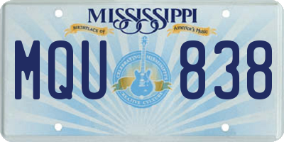 MS license plate MQU838