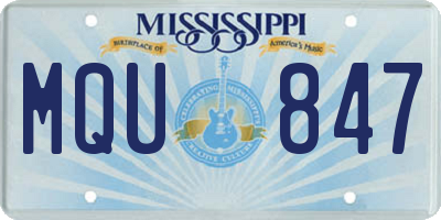 MS license plate MQU847