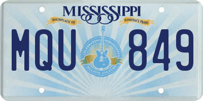MS license plate MQU849