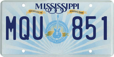 MS license plate MQU851