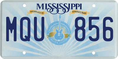 MS license plate MQU856