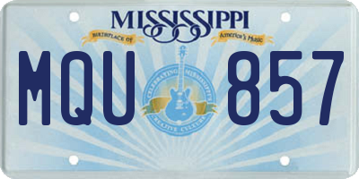 MS license plate MQU857
