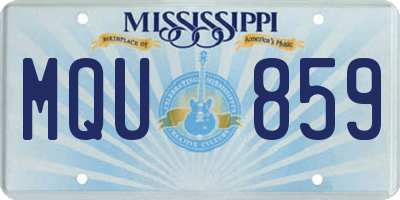 MS license plate MQU859