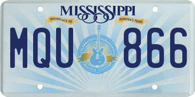 MS license plate MQU866