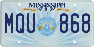 MS license plate MQU868
