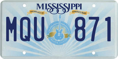 MS license plate MQU871