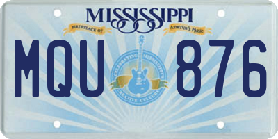 MS license plate MQU876