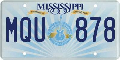 MS license plate MQU878