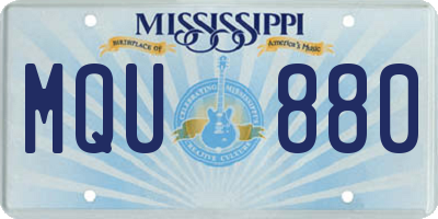 MS license plate MQU880