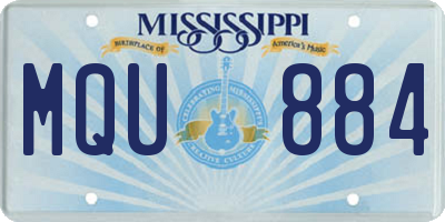 MS license plate MQU884
